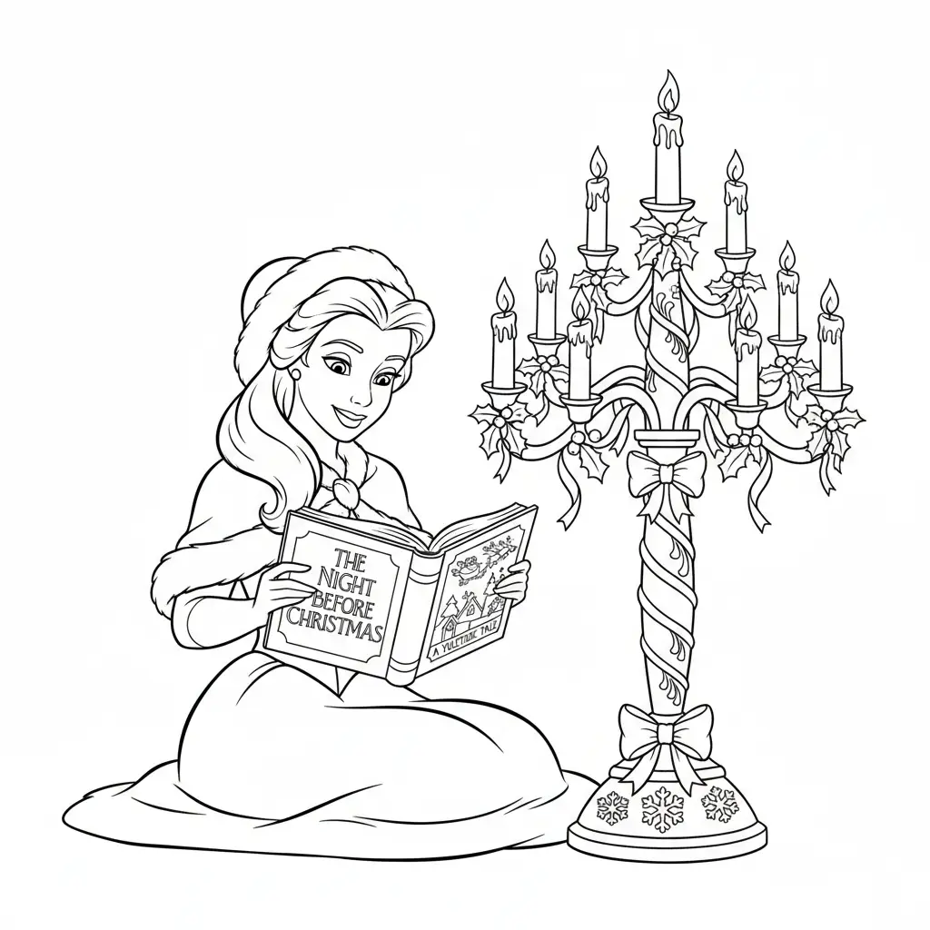 Princesas Disney de Navidad para colorear para imprimir para niño de 8 años 1