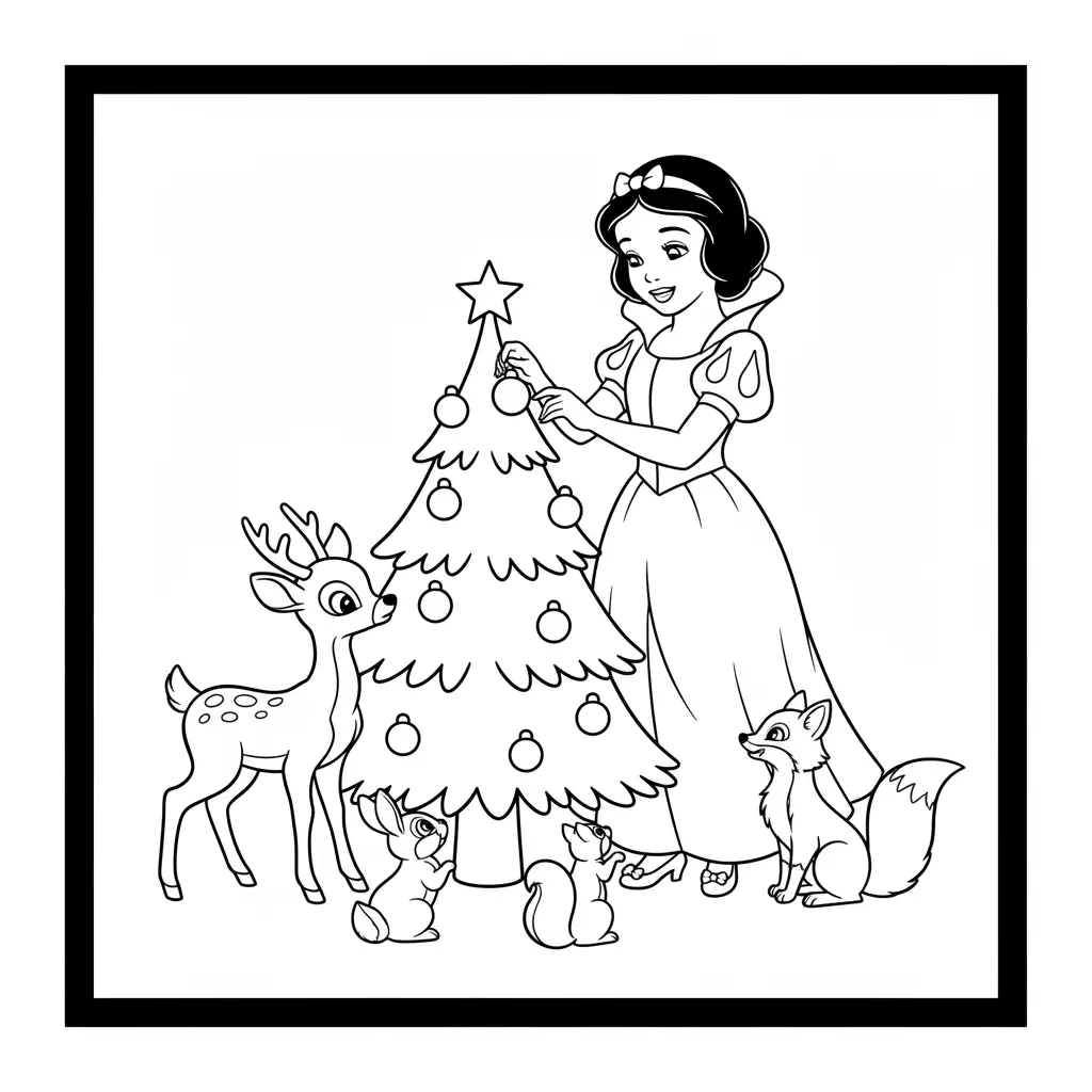 Princesas Disney de Navidad para colorear para niños