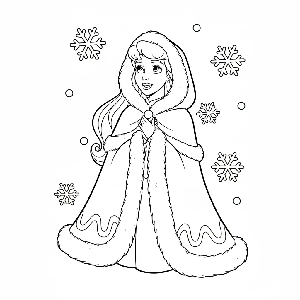 Princesas Disney de Navidad para colorear para niño de 10 años