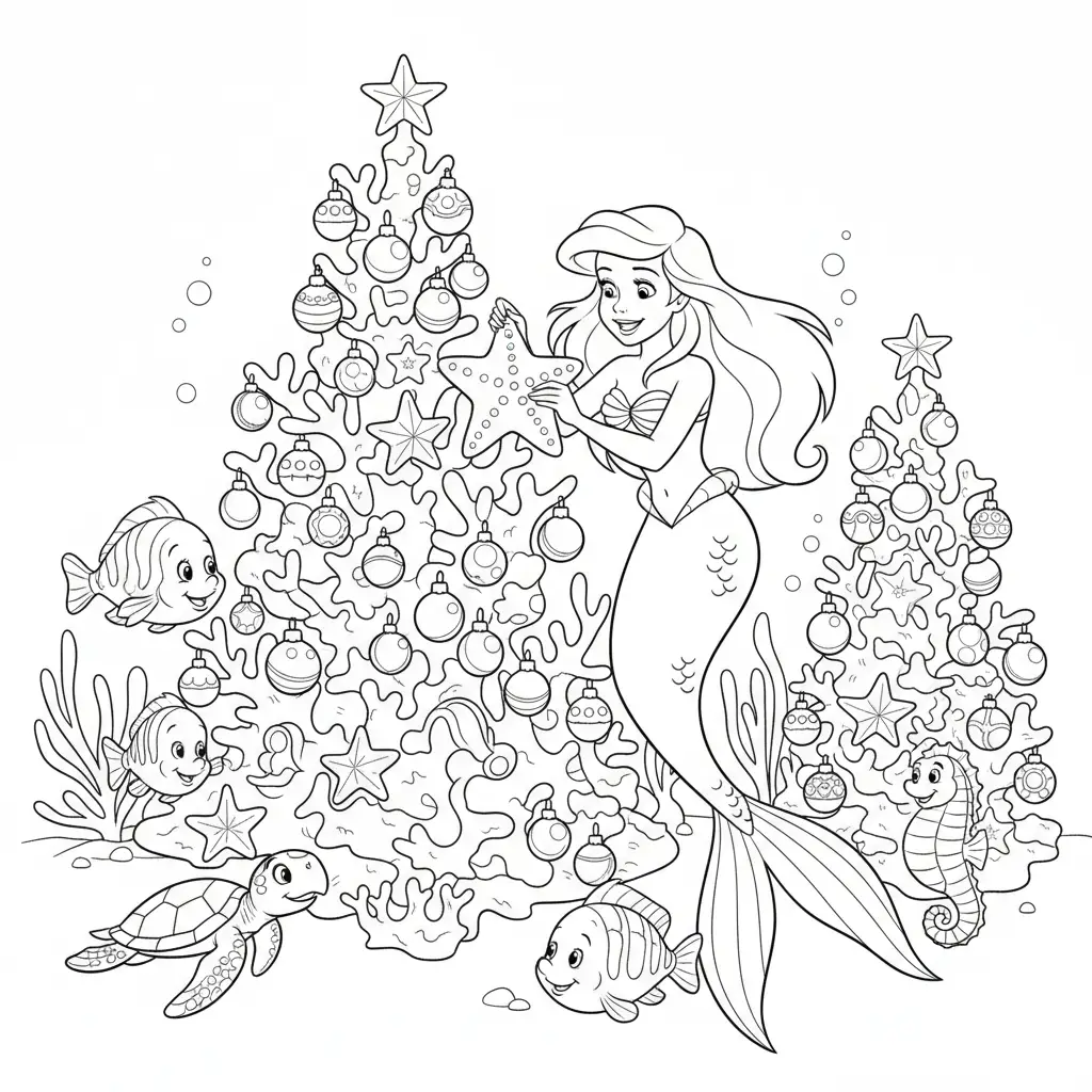 Princesas Disney de Navidad para colorear para imprimir pdf gratis