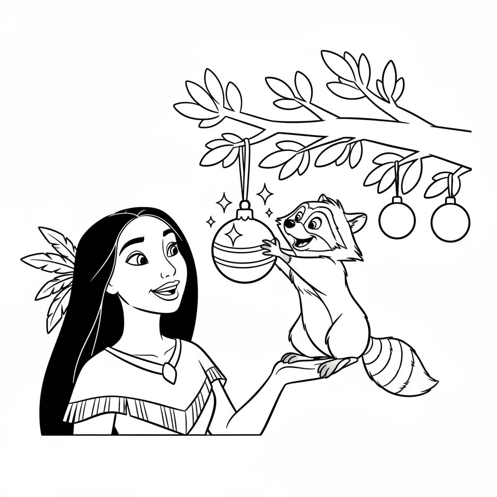 Princesas Disney de Navidad para colorear para bebé para imprimir