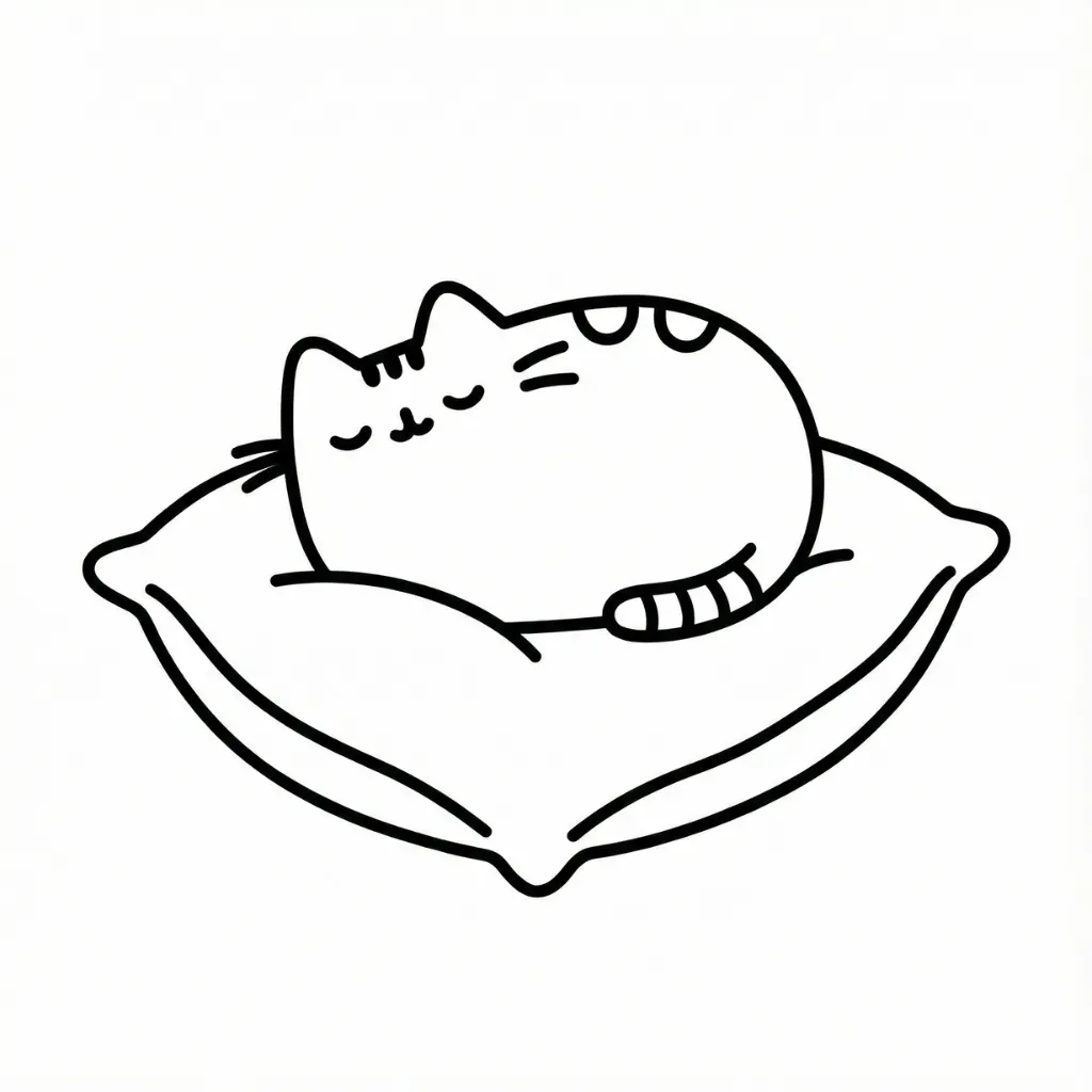 Pusheen 12 para colorear para imprimir gratis