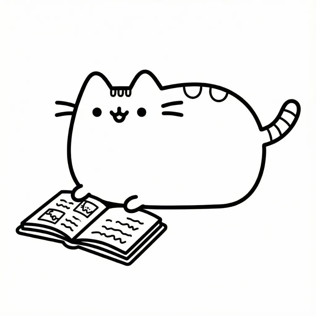 imprimir Pusheen 13 para colorear gratis