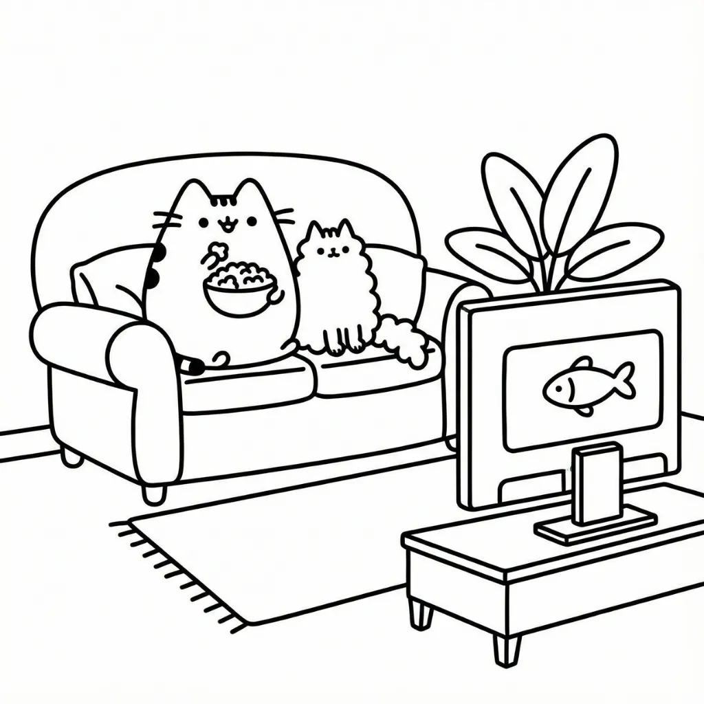 Pusheen 15 para colorear para imprimir gratis