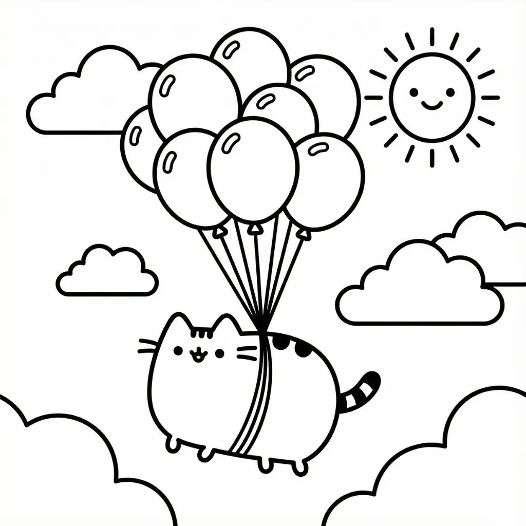Pusheen 16 para colorear para niño de 3 años