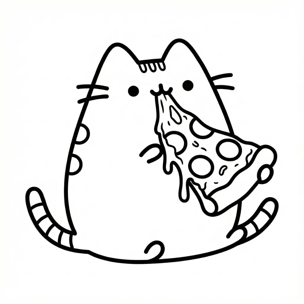Pusheen 17 para colorear para imprimir pdf gratis