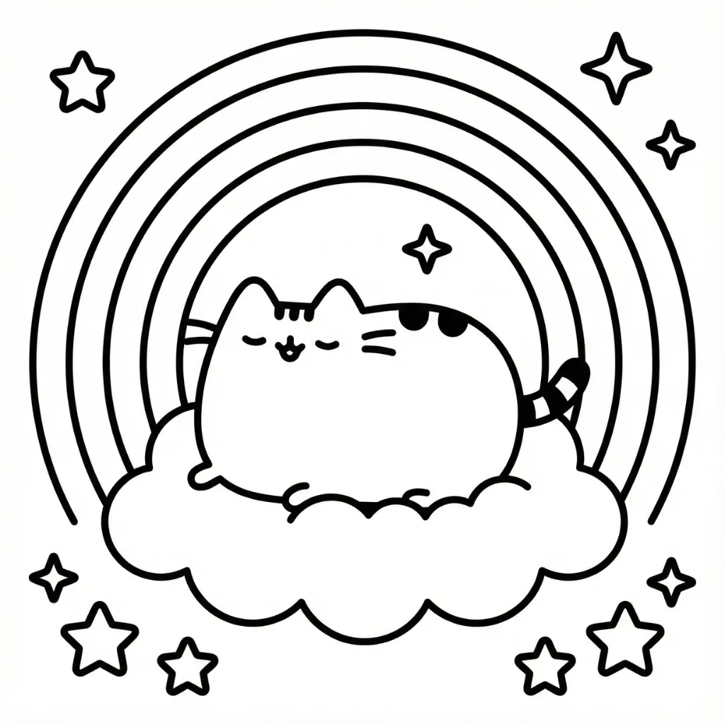 Pusheen 18 para colorear de para niños