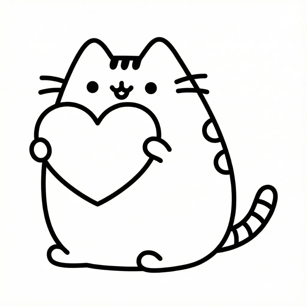 Pusheen 20 para colorear en línea