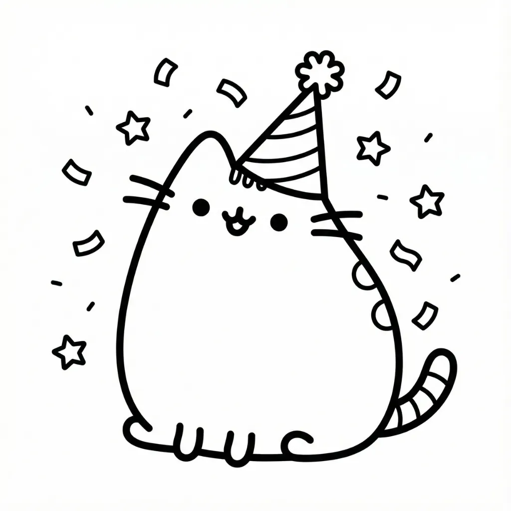 Pusheen 8 para colorear de para niños