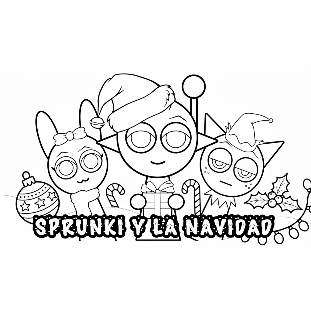 Sprunki de Navidad 20 para colorear para niño para imprimir gratis
