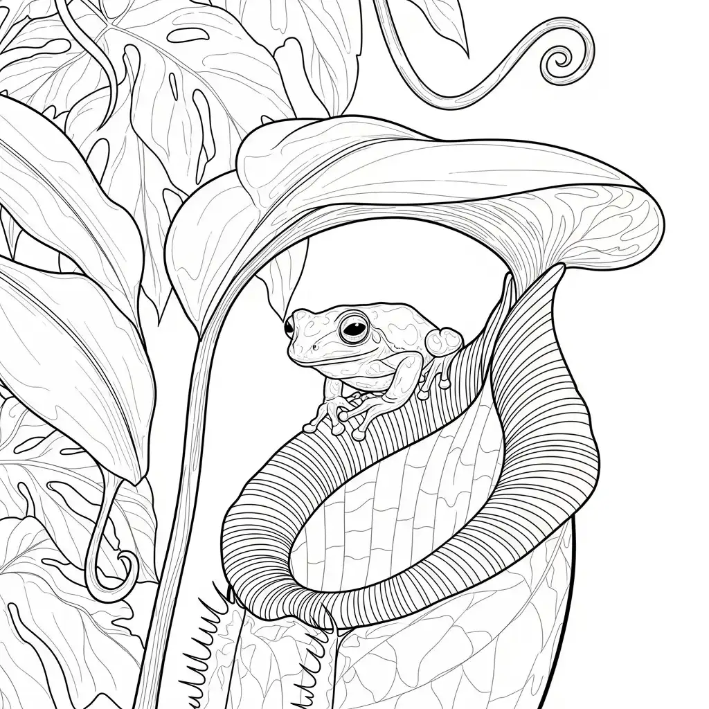 Rana para colorear y dibujo para imprimir