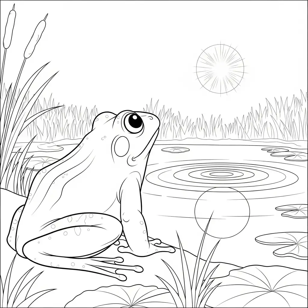 Rana para colorear para niño para imprimir
