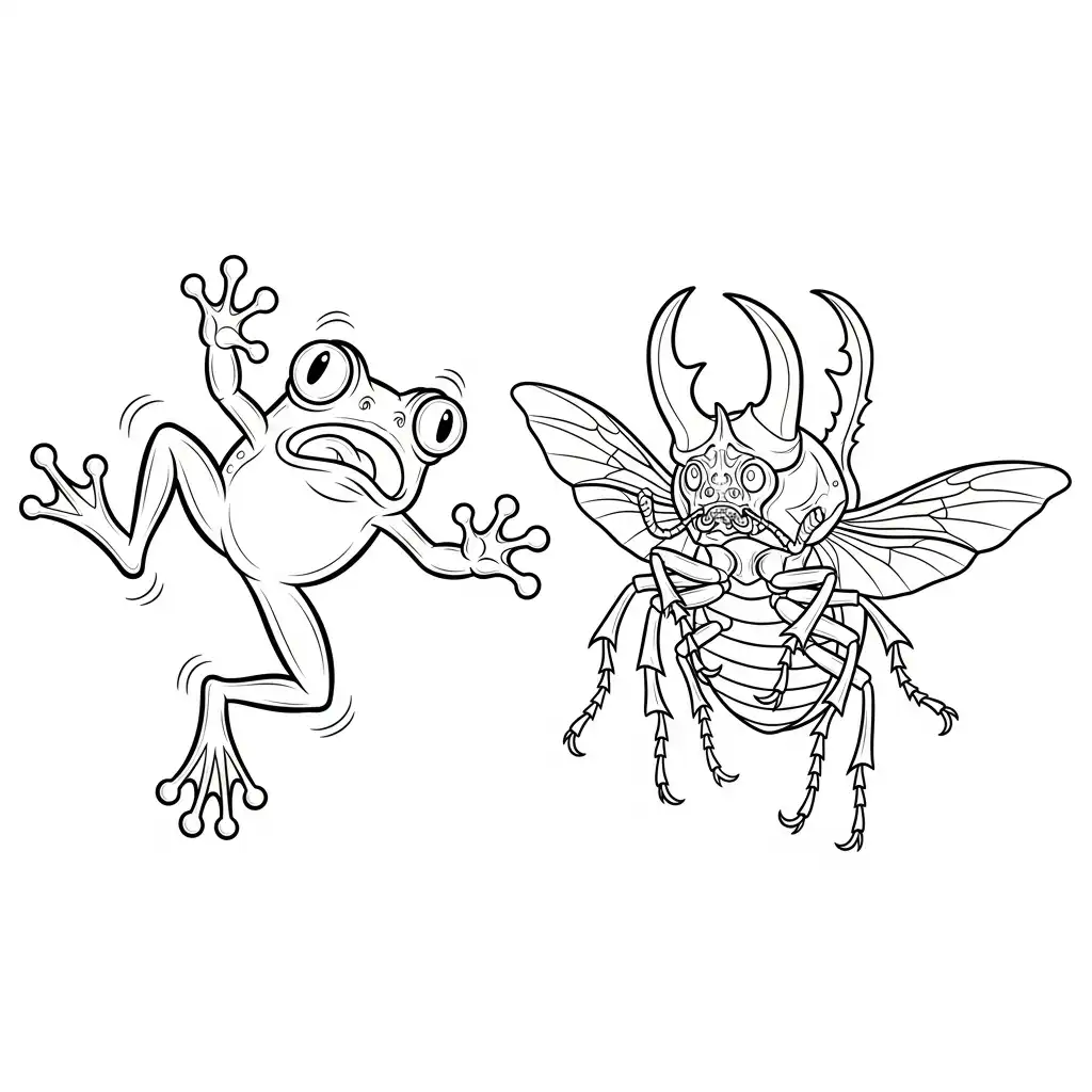 Rana para colorear y aprendizaje