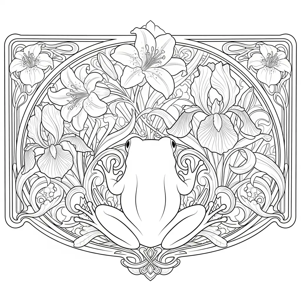 Rana para colorear para imprimir kawaii