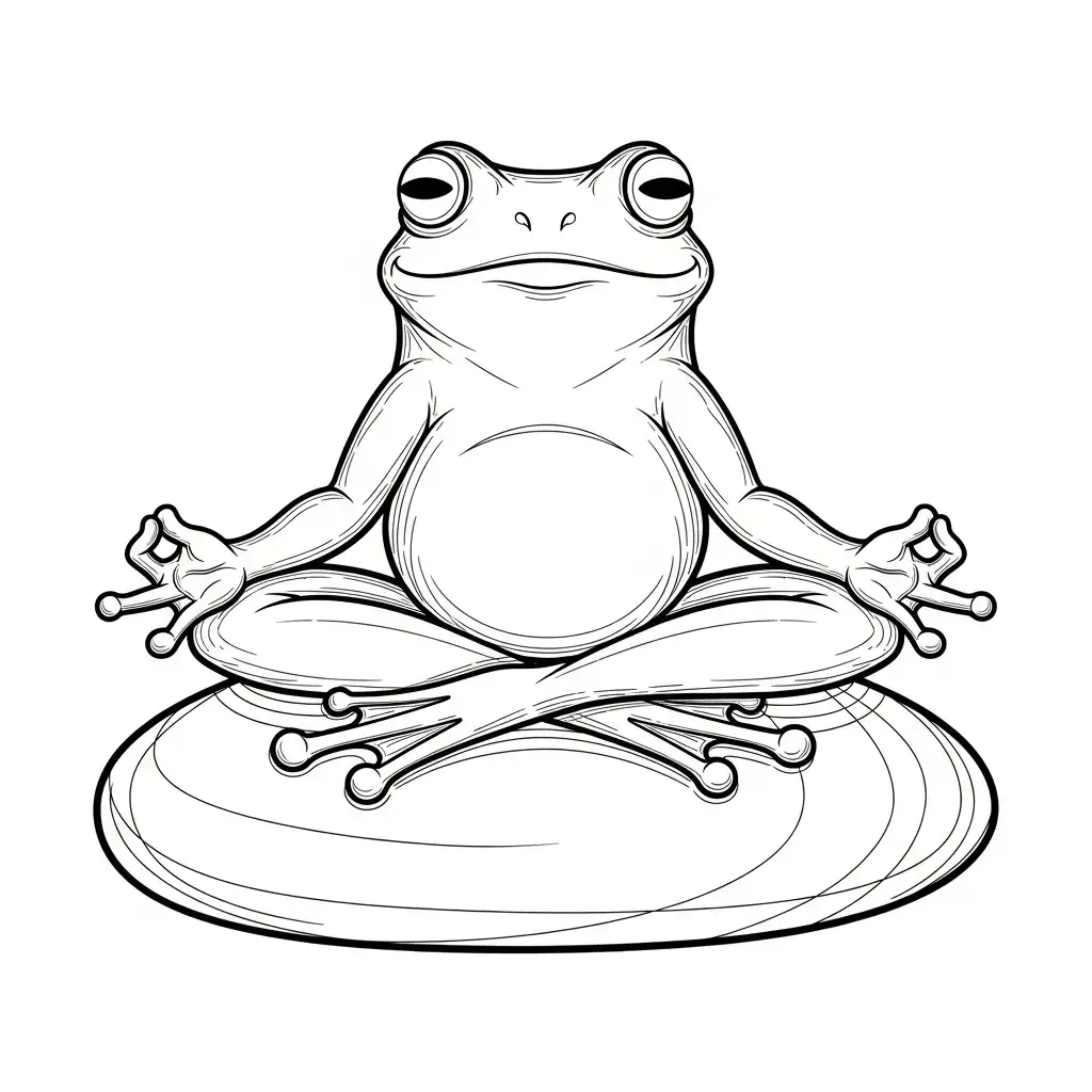 Rana para colorear para niños para descargar