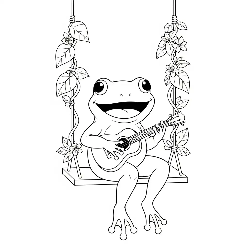 Rana para colorear para imprimir para niño de 8 años