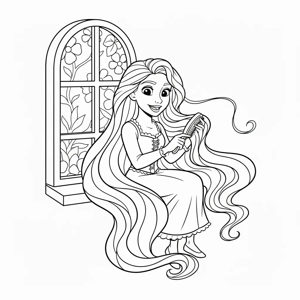 para imprimir Rapunzel 1 para colorear gratis