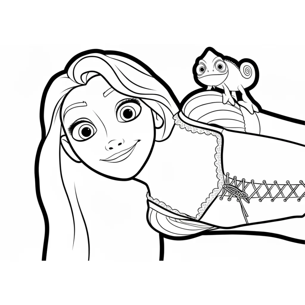 Rapunzel 3 para colorear para imprimir pdf gratis