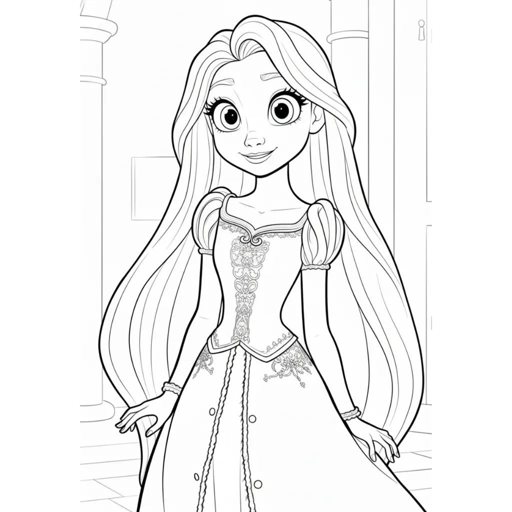 Rapunzel 4 para colorear y recortar