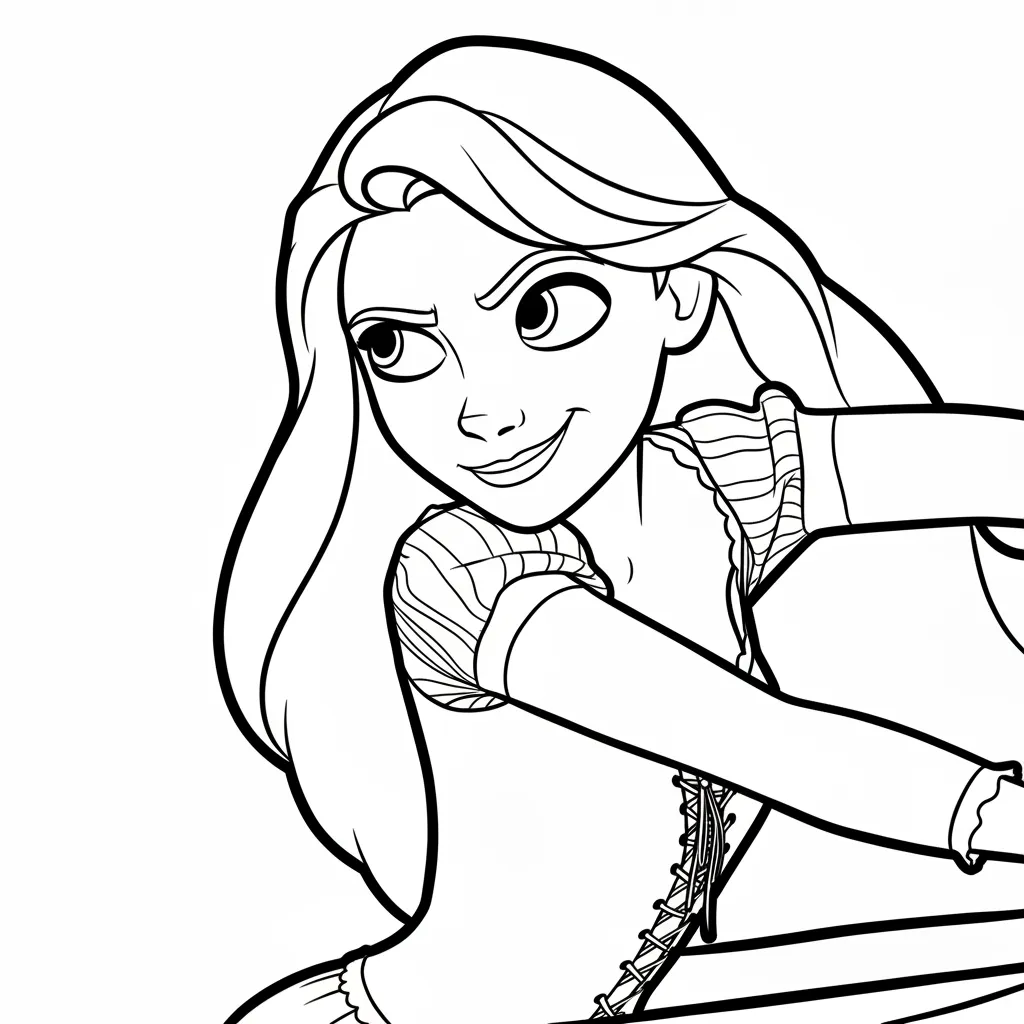 Rapunzel 6 para colorear para imprimir para niños