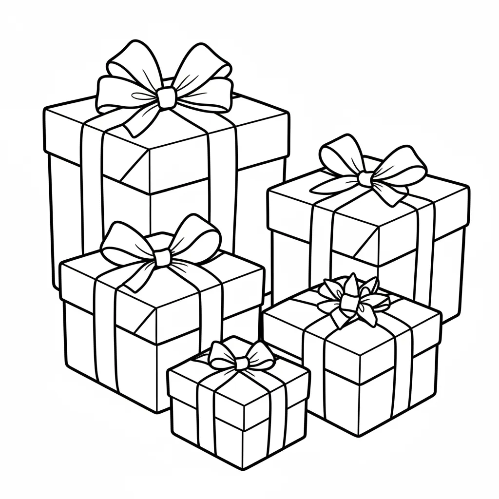 Regalos de Navidad 11 para colorear gratis para niños