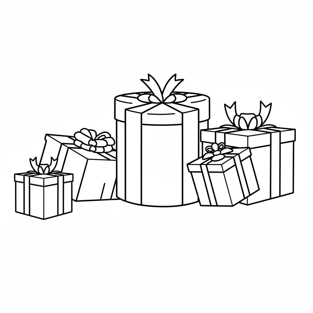Regalos de Navidad 17 para colorear gratis en línea