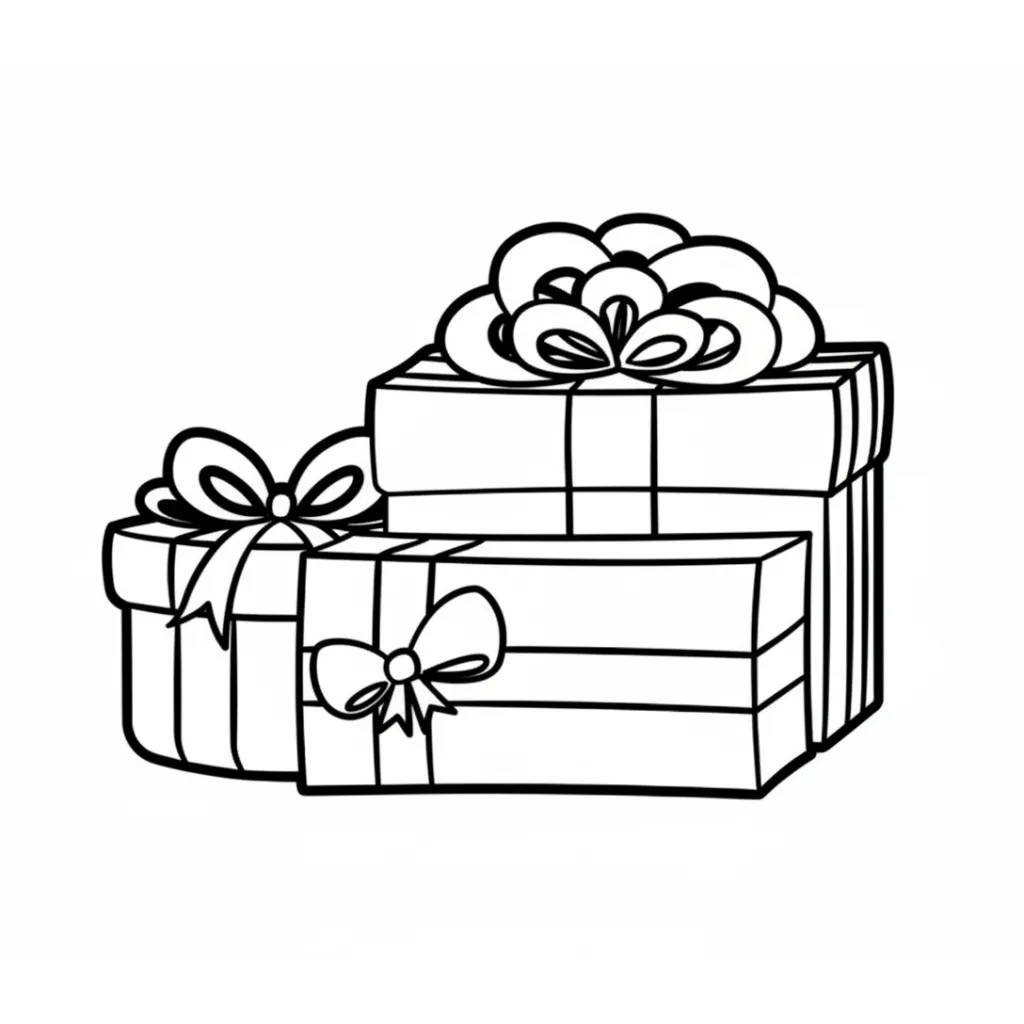 imprimir Regalos de Navidad 22 para colorear gratis