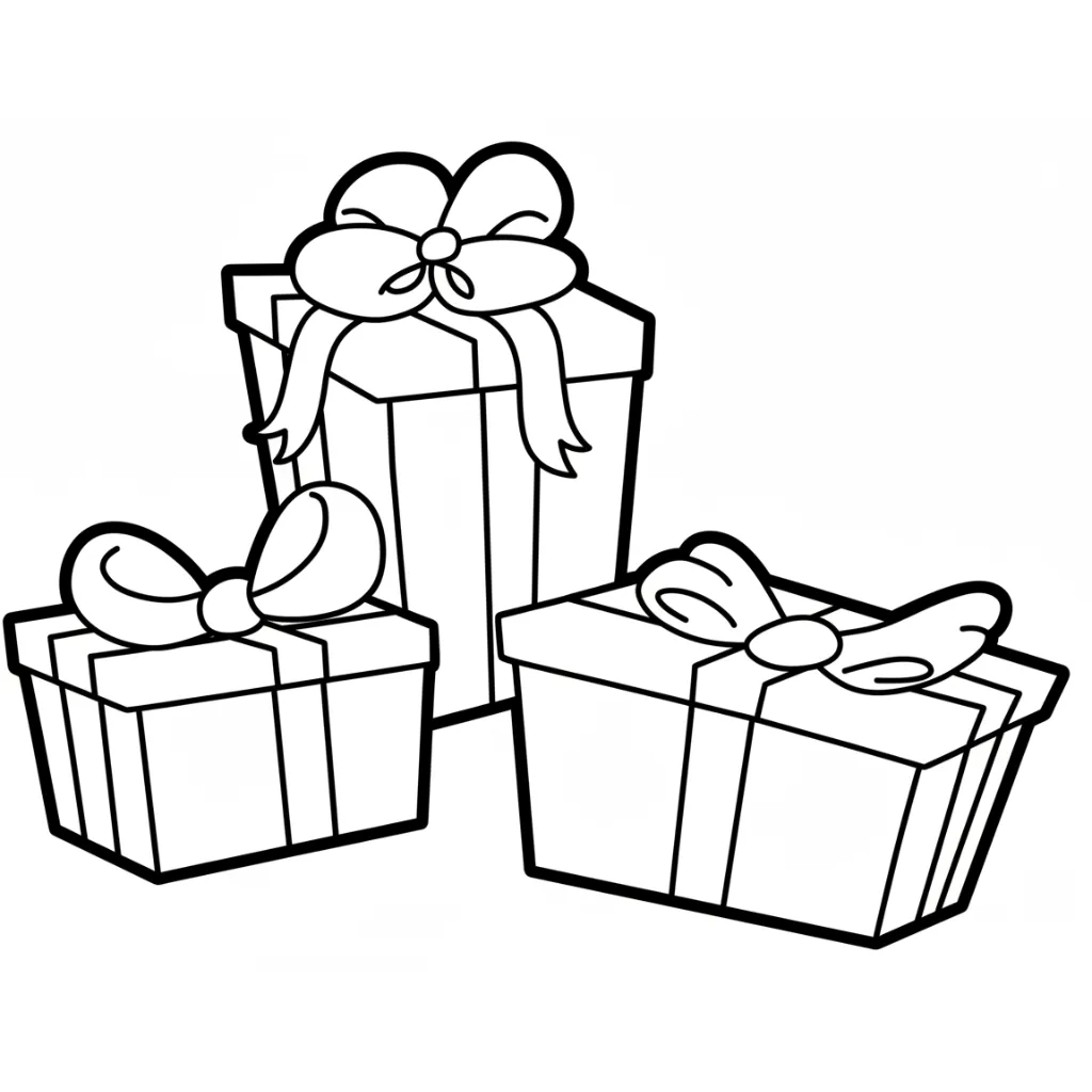 Regalos de Navidad 23 para colorear y dibujo para imprimir