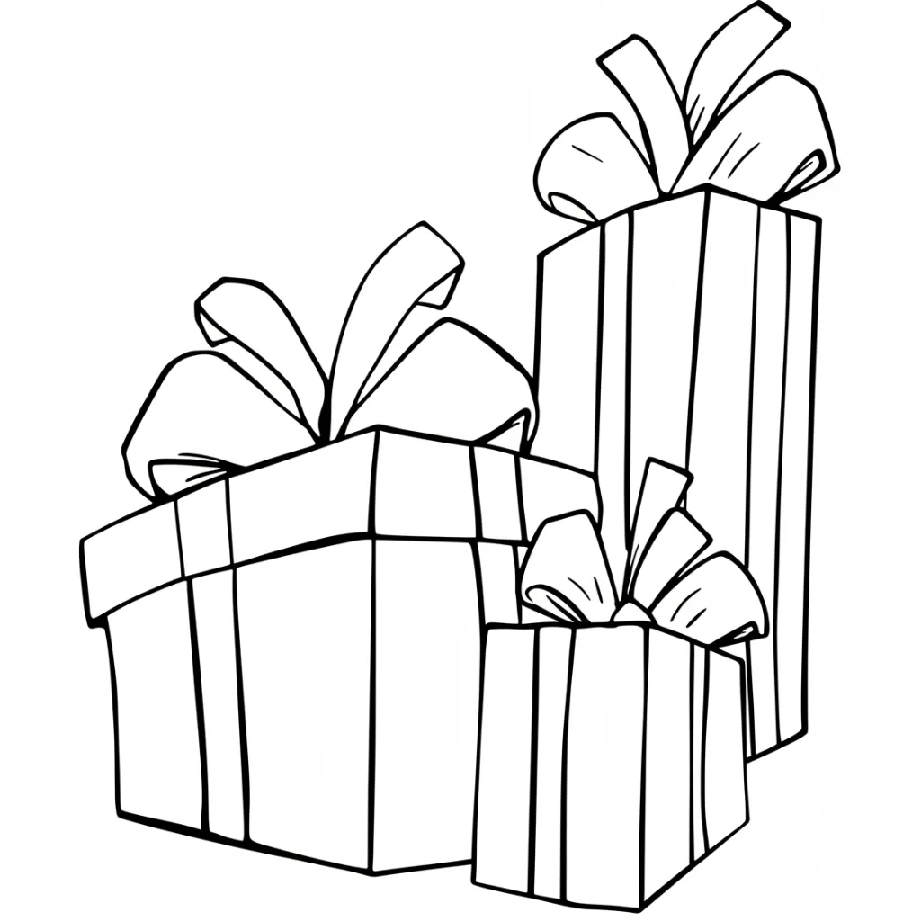 Regalos de Navidad 24 para colorear para descargar