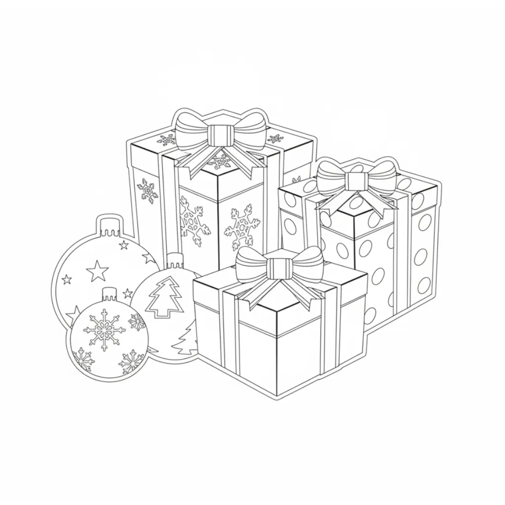 imagen para colorear Regalos de Navidad 3 niño