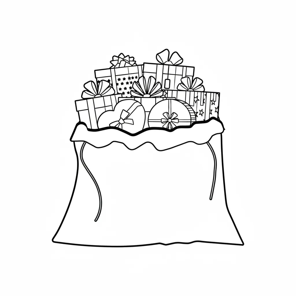 Regalos de Navidad 8 para colorear y dibujo para imprimir