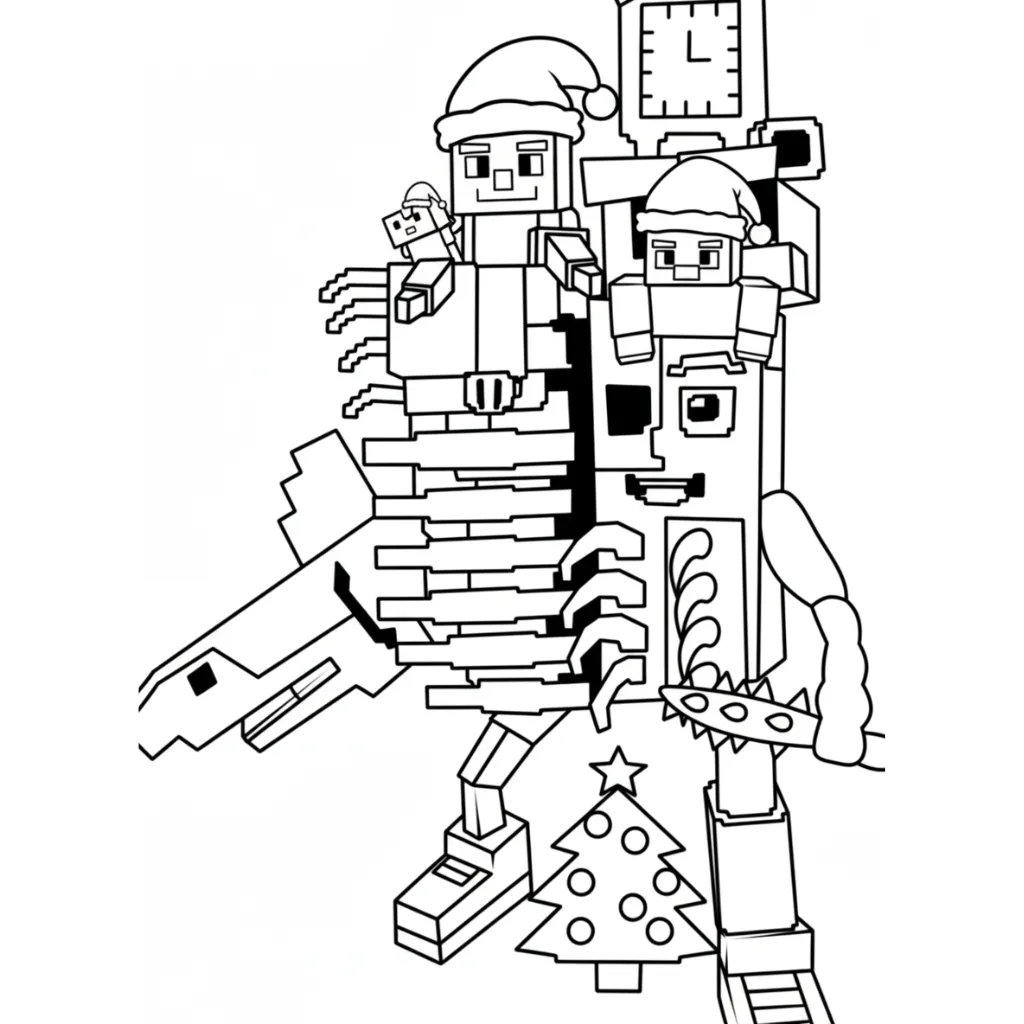 Roba un Brainrot de Navidad 10 para colorear para niño de 3 años