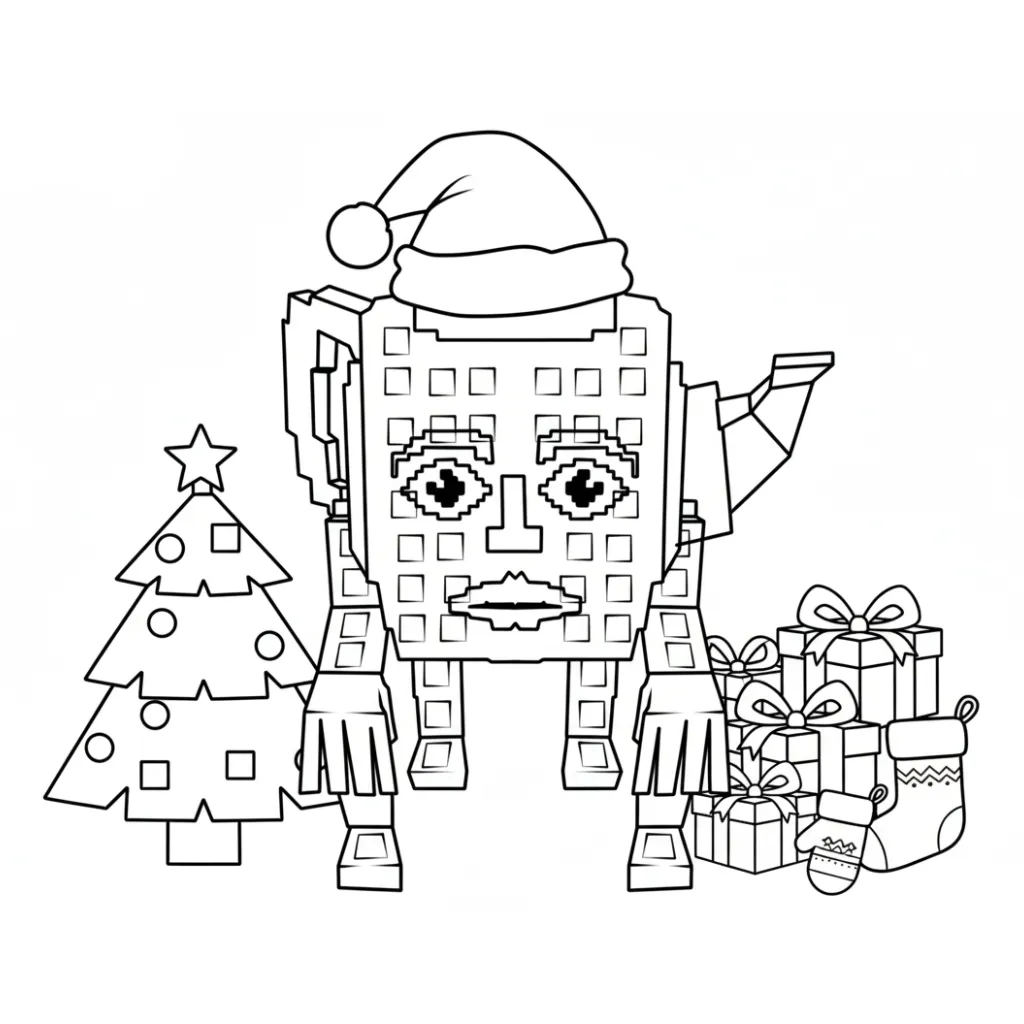 Roba un Brainrot de Navidad 5 para colorear gratis en línea