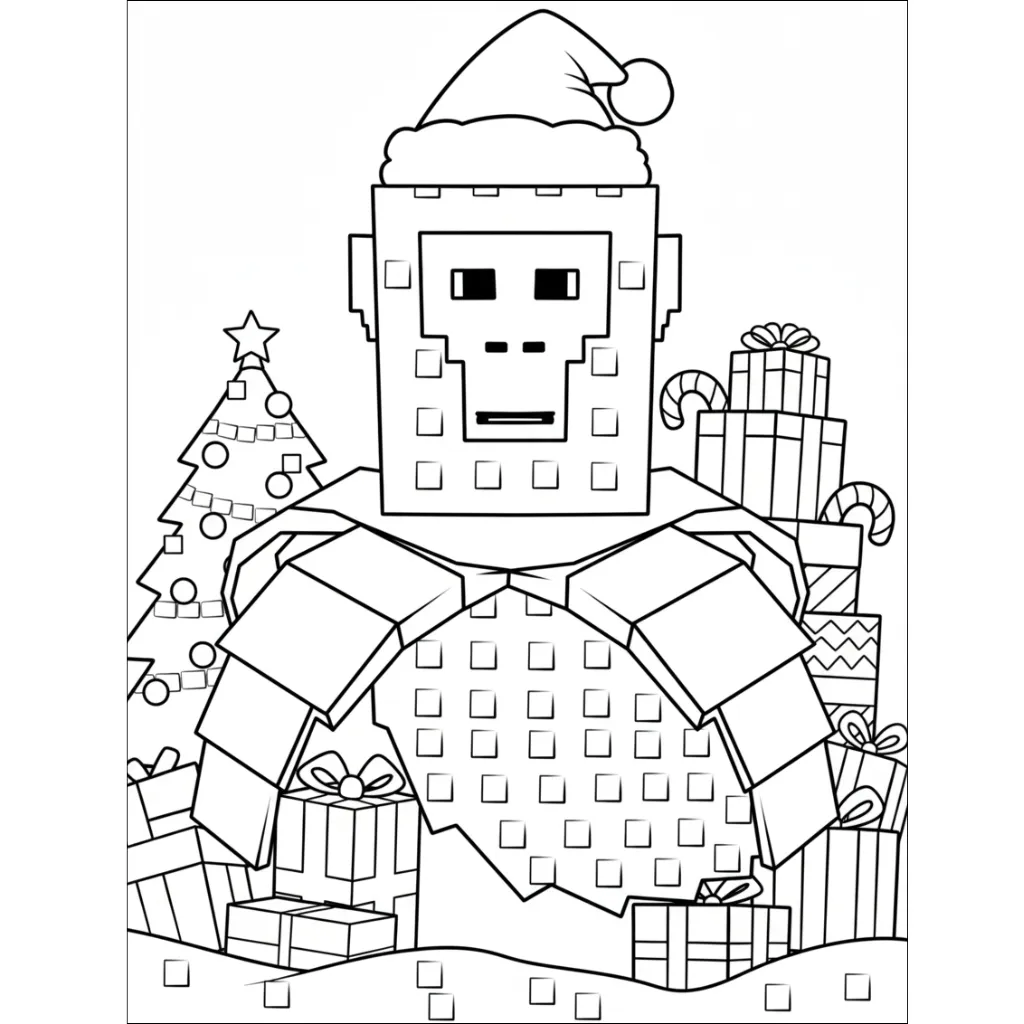 Roba un Brainrot de Navidad 7 para colorear para imprimir para niño de 3 años