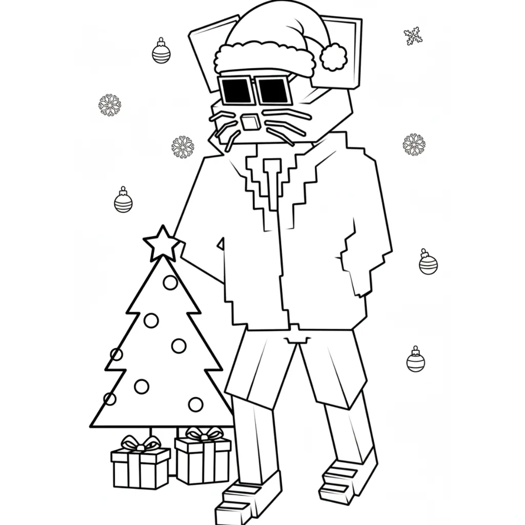 Roba un Brainrot de Navidad 9 para colorear para imprimir gratis pdf