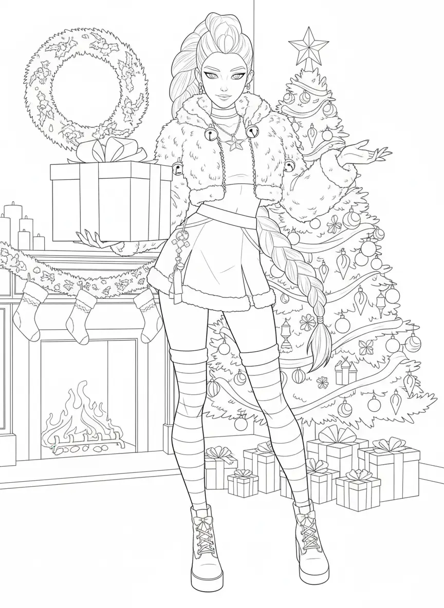 para imprimir Rumi de Navidad para colorear gratis