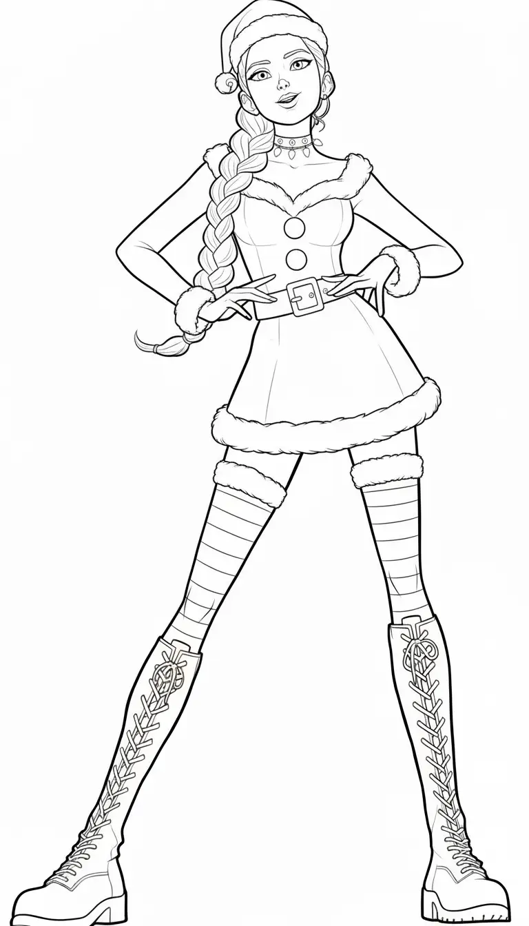 Rumi de Navidad para colorear y recortar para imprimir 1