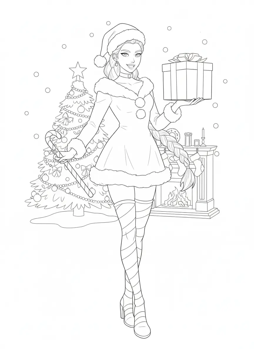 Rumi de Navidad para colorear gratis para imprimir 2