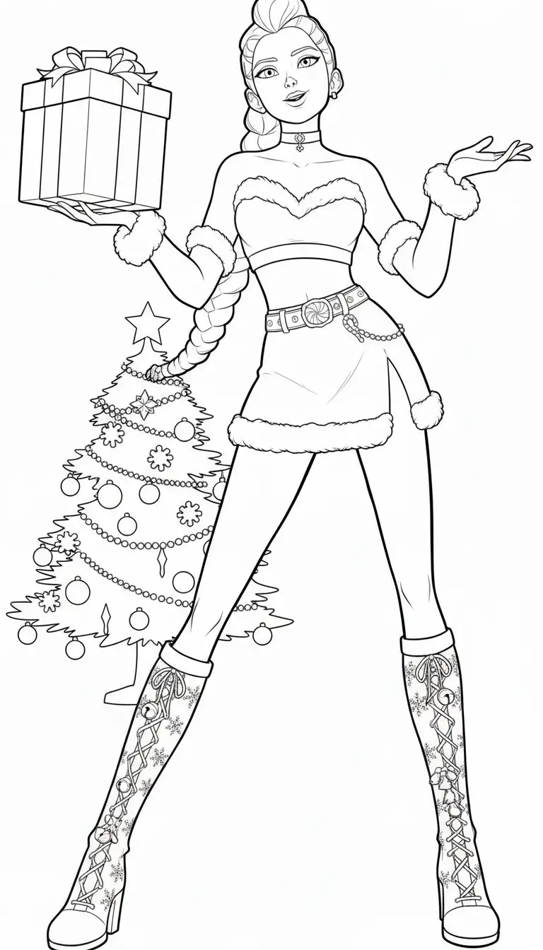 Rumi de Navidad para colorear para imprimir pdf