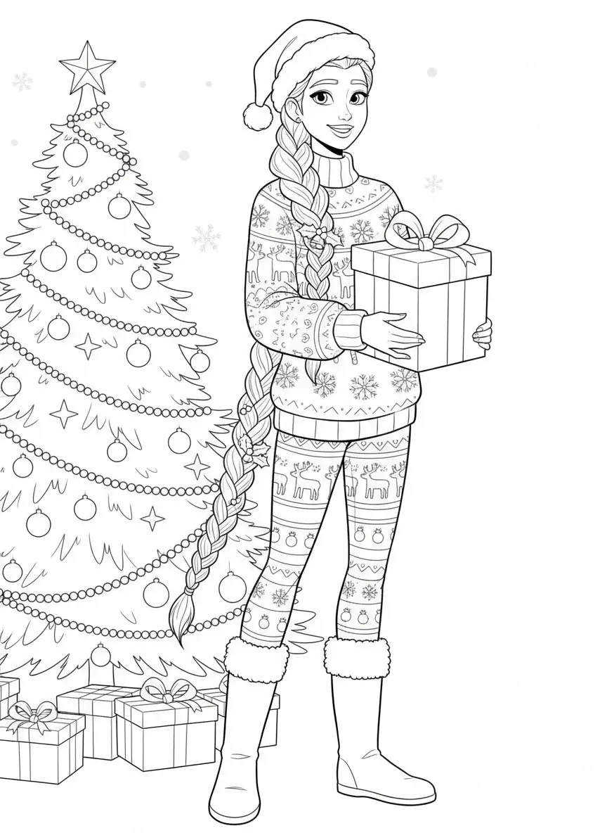 Rumi de Navidad para colorear para imprimir para niño de 2 años