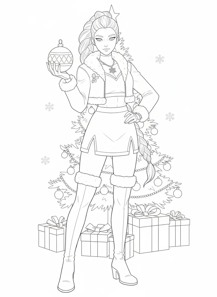 Rumi de Navidad para colorear para imprimir gratis