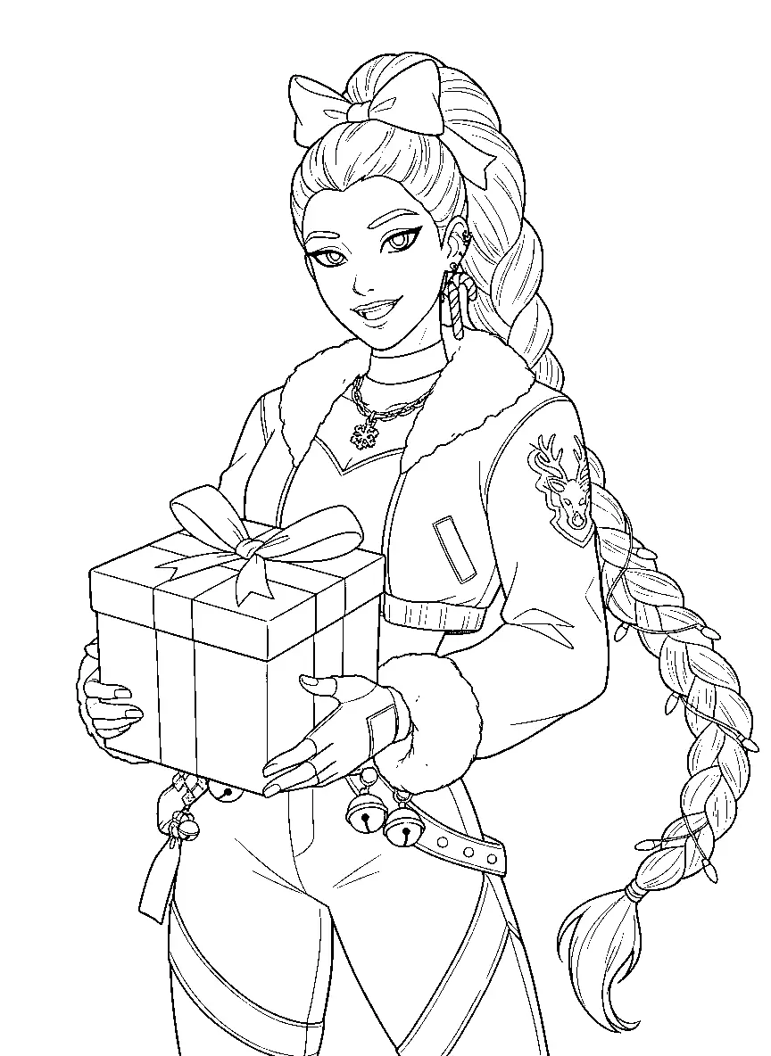 Rumi de Navidad para colorear para niños para imprimir