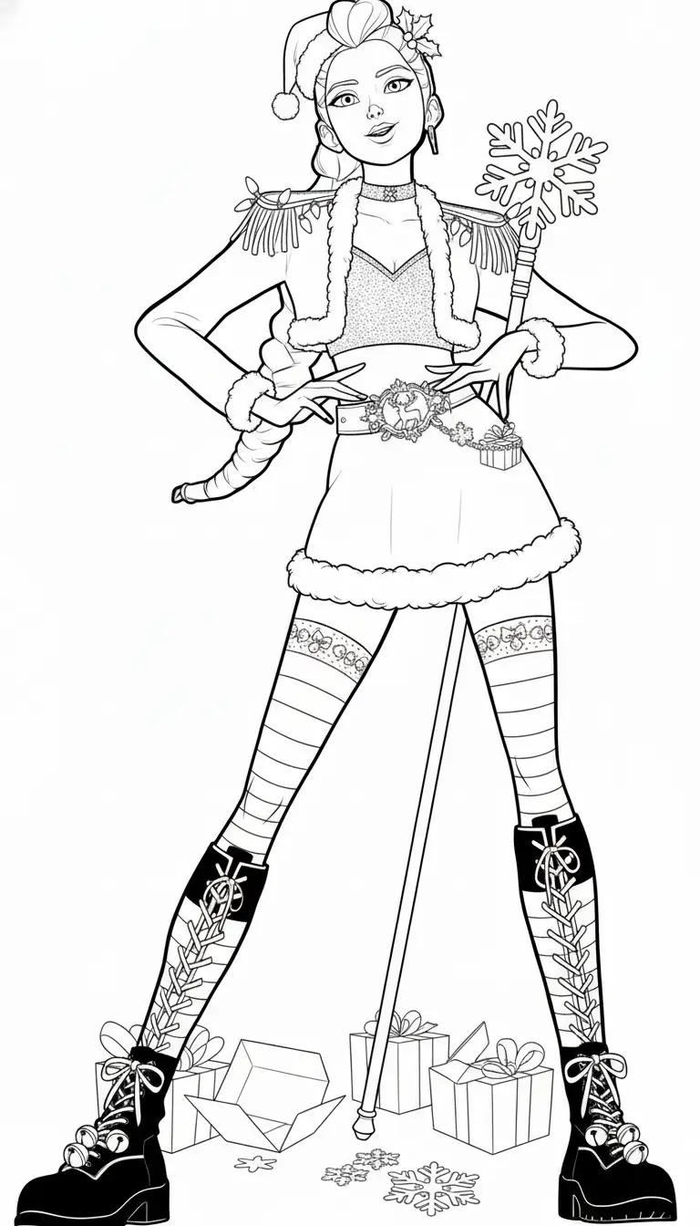 imprimir Rumi de Navidad para colorear gratis