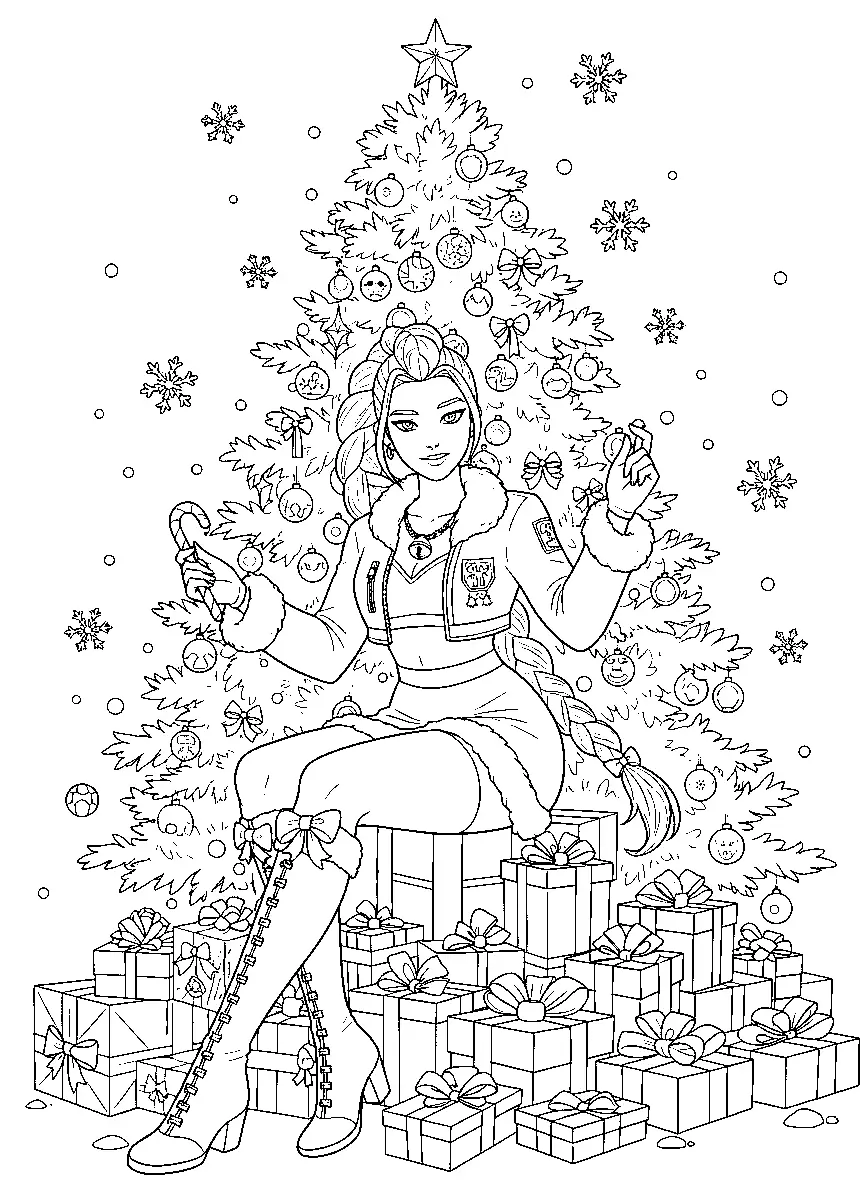 Rumi de Navidad para colorear para niño de 8 años