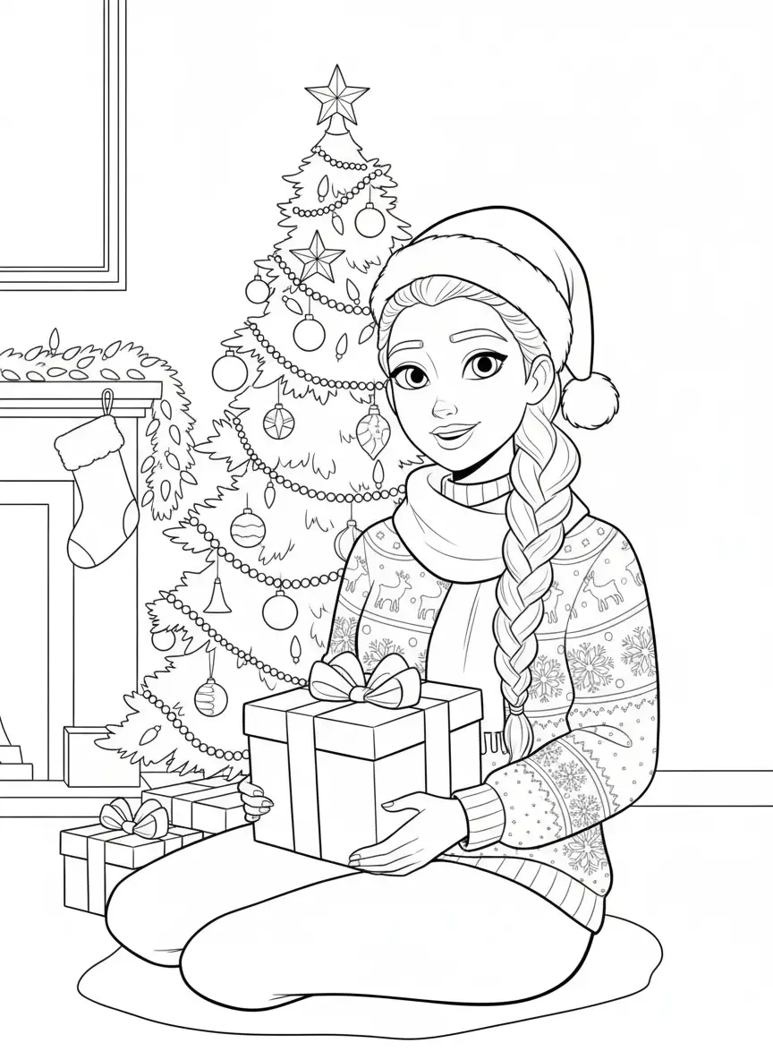 Rumi de Navidad para colorear para niño de 8 años 1