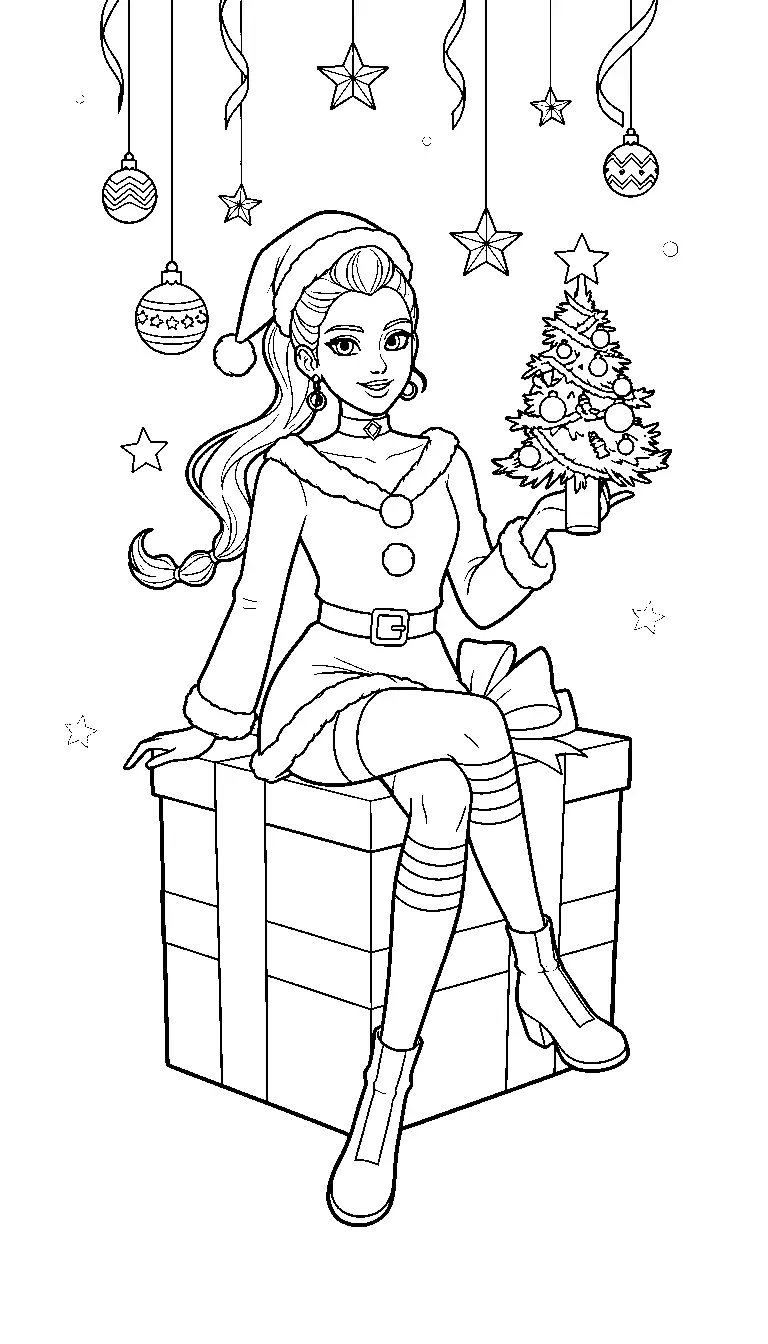 Rumi de Navidad para colorear para niño de 5 años