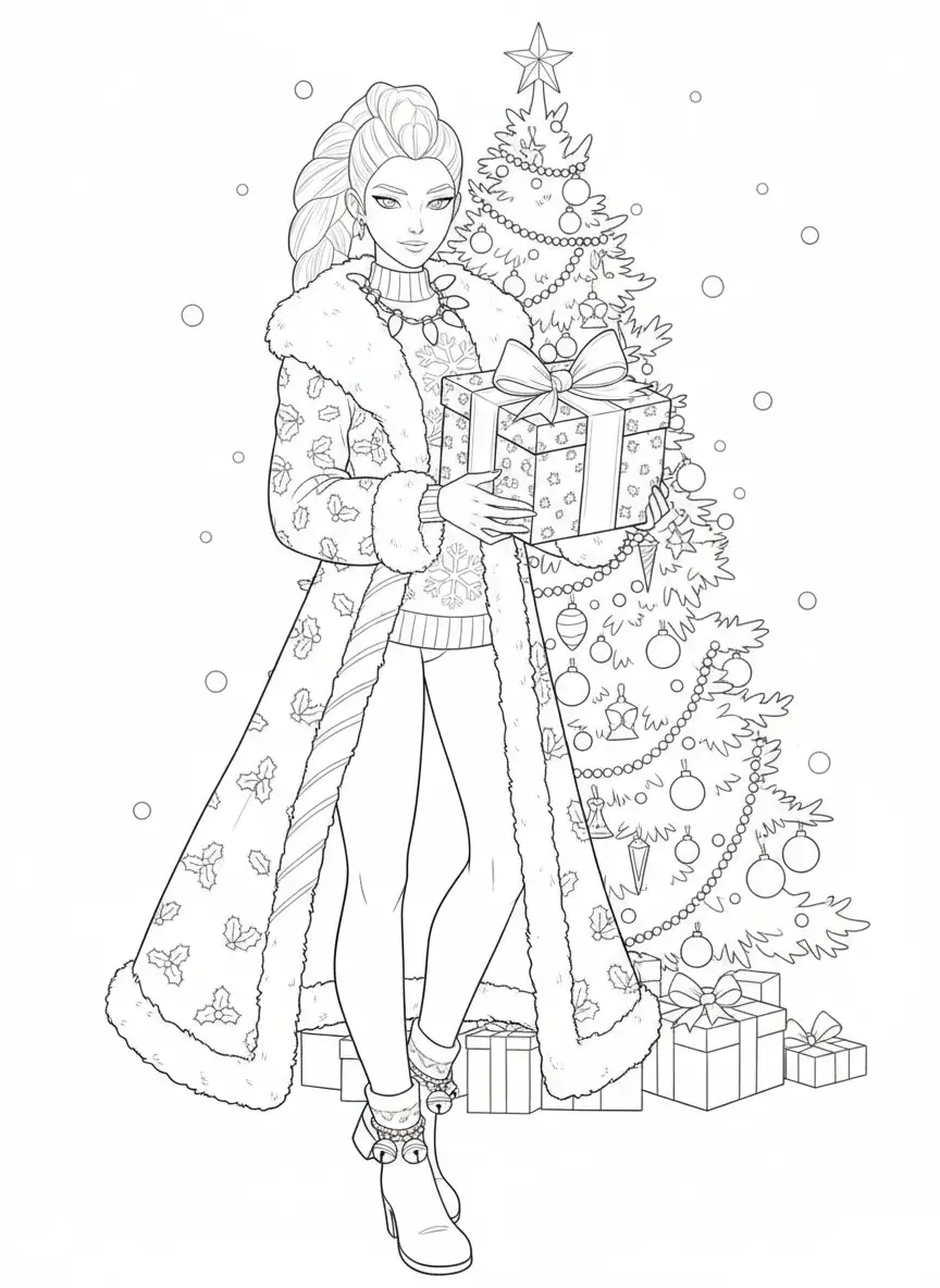 para imprimir Rumi de Navidad para colorear gratis 1