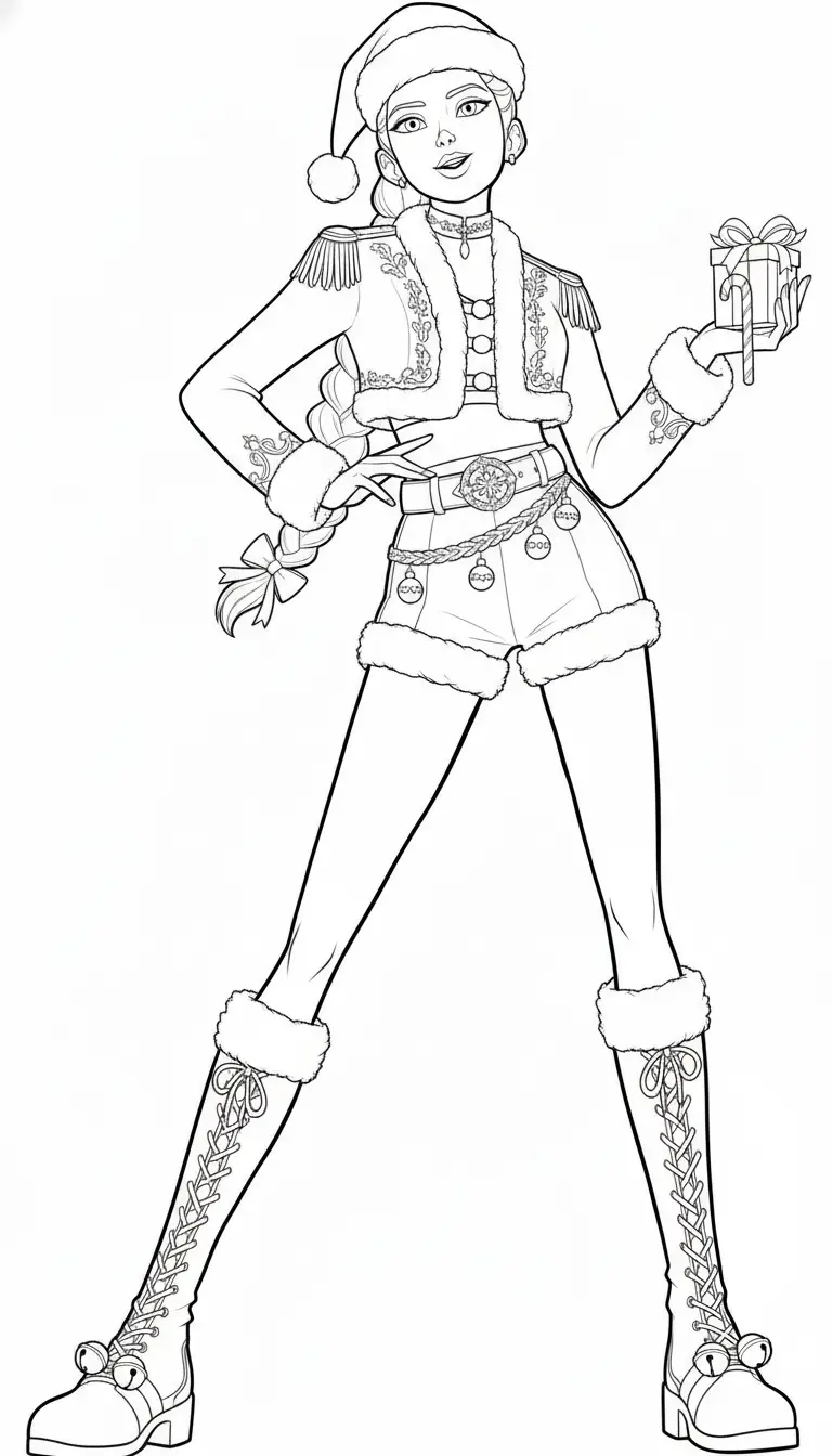 Rumi de Navidad para colorear y recortar para imprimir