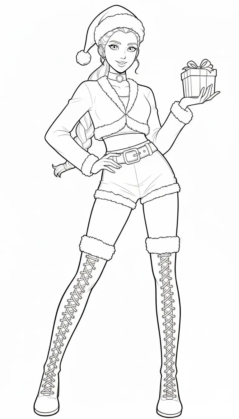 Rumi de Navidad para colorear gratis en línea 1