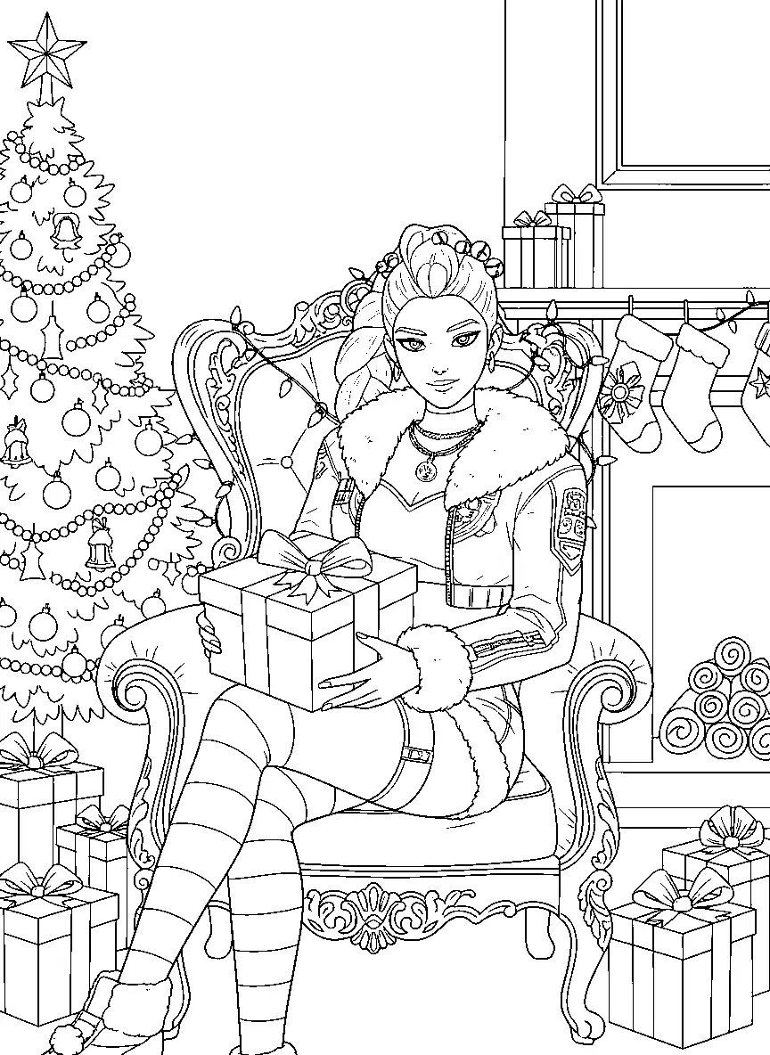 Rumi de Navidad para colorear para imprimir para niño de 6 años